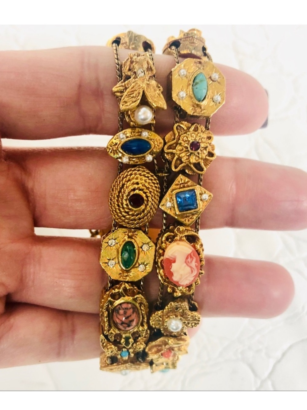 Rare Vintage Double Slide Link Bracelet